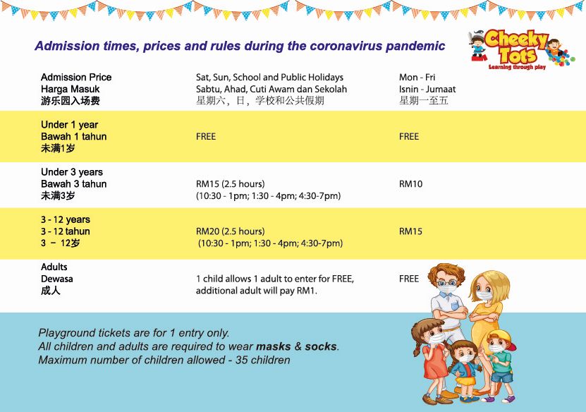 Cheeky Tots Admission Times, Prices and Rules